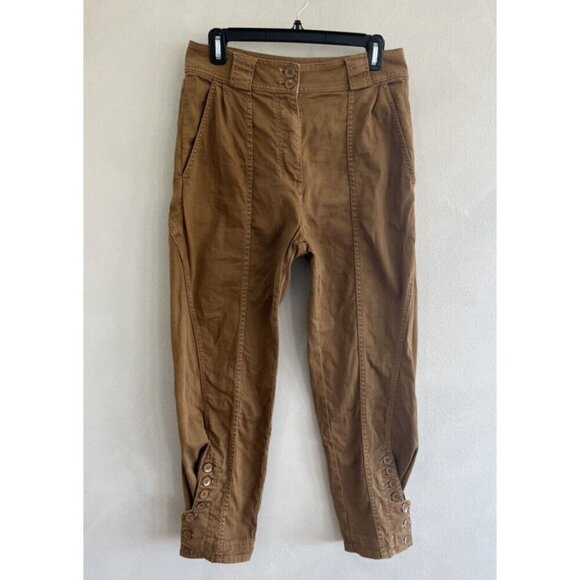 $375 Ulla Johnson Women's Brown Camel Straight Leg Jean Pants Size 4 Denim - Picture 1 of 4
